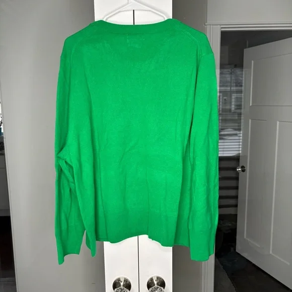 J. Crew Cashmere Classic-fit Crewneck Sweater Vibrant Emerald Green - Picture 3 of 5